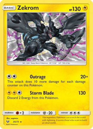 Zekrom 035/73 - Holofoil Shining Legends - Holo Rare