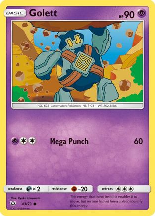 Golett 043/73 - Reverse Holofoil Shining Legends - Common
