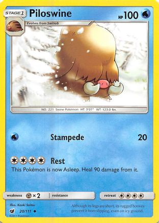 Piloswine 020/111 - Reverse Holofoil SM Crimson Invasion - Uncommon