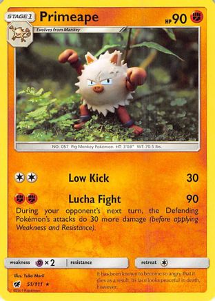 Primeape 051/111 - Reverse Holofoil SM Crimson Invasion - Rare