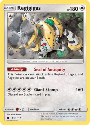 Regigigas 084/111 - Holofoil SM Crimson Invasion - Holo Rare