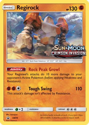 Regirock (Prerelease) SM74 - Holofoil SM Promos - Promo