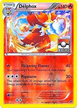 Delphox (Pokemon League) 013/124 - Reverse Holofoil League & Championship Cards - Promo