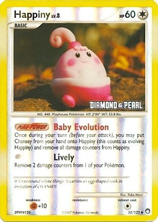 Happiny 052/124 - Reverse Holofoil Burger King Promos - Promo