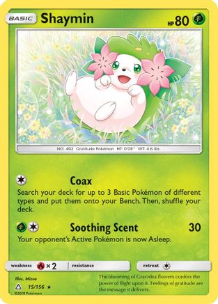 Shaymin (15) (15) 015/156 - Reverse Holofoil SM Ultra Prism - Holo Rare