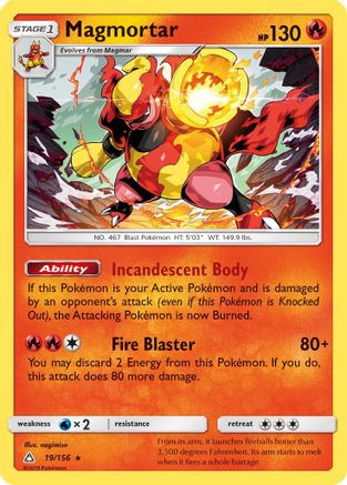 Magmortar 019 - Holofoil SM Ultra Prism - Holo Rare