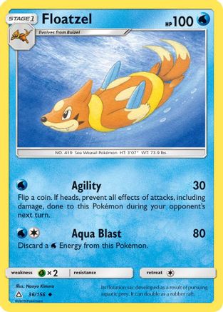 Floatzel 036/156 SM Ultra Prism - Uncommon