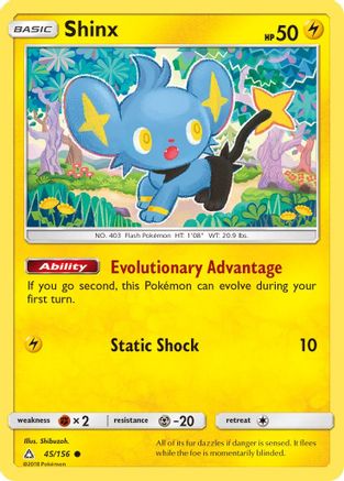 Shinx (45) (45) 045/156 - Reverse Holofoil SM Ultra Prism - Common