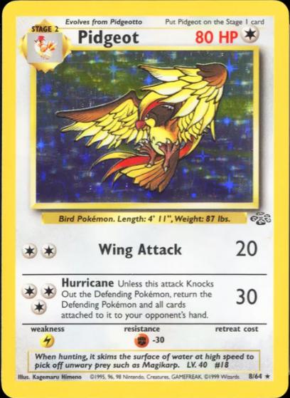 Pidgeot (8) (8) 008/64 - Unlimited Holofoil Jungle - Holo Rare