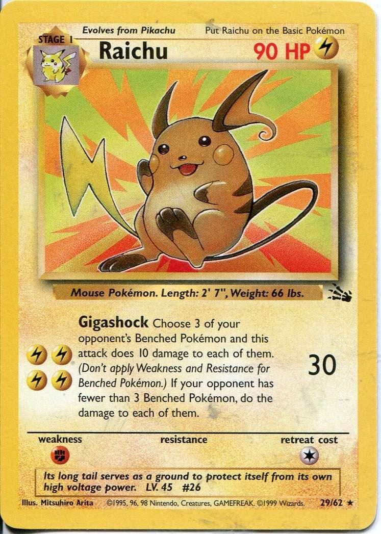 Raichu (29) (29) 029/62 - Unlimited Fossil - Rare