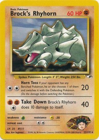 Brock's Rhyhorn (22) (22) 022/132 - Unlimited Gym Heroes - Rare