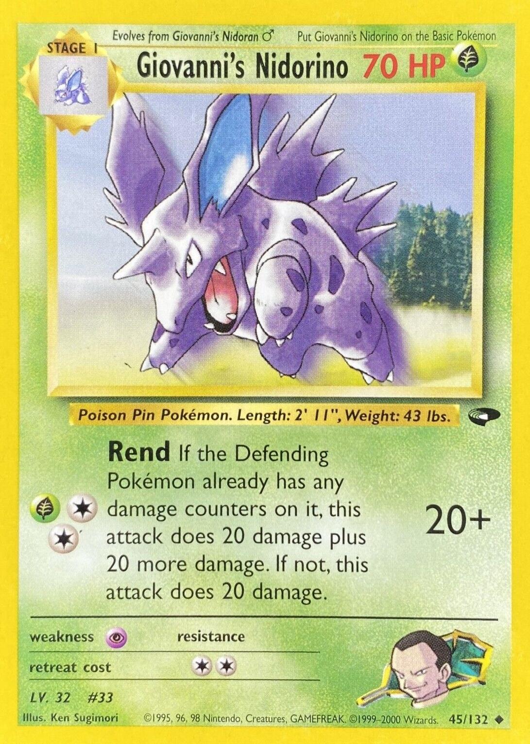 Giovanni's Nidorino 045/132 - Unlimited Gym Challenge - Uncommon