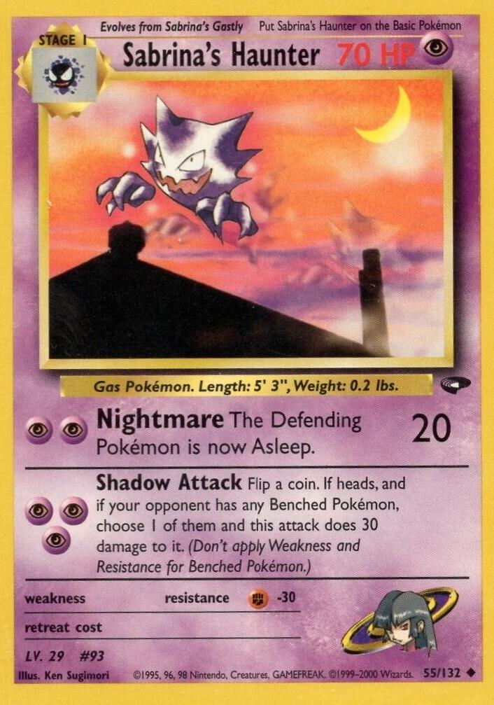 Sabrina's Haunter 055/132 - Unlimited Gym Challenge - Uncommon