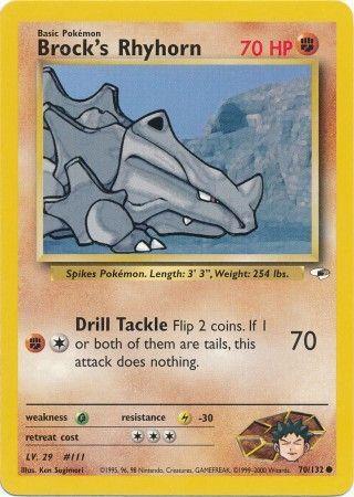 Brock's Rhyhorn (70) (70) 070/132 - Unlimited Gym Heroes - Common