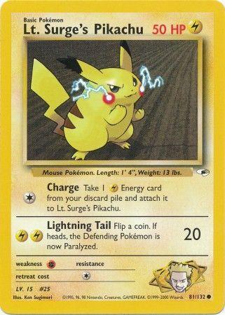 Lt. Surge's Pikachu 081/132 - Unlimited Gym Heroes - Common
