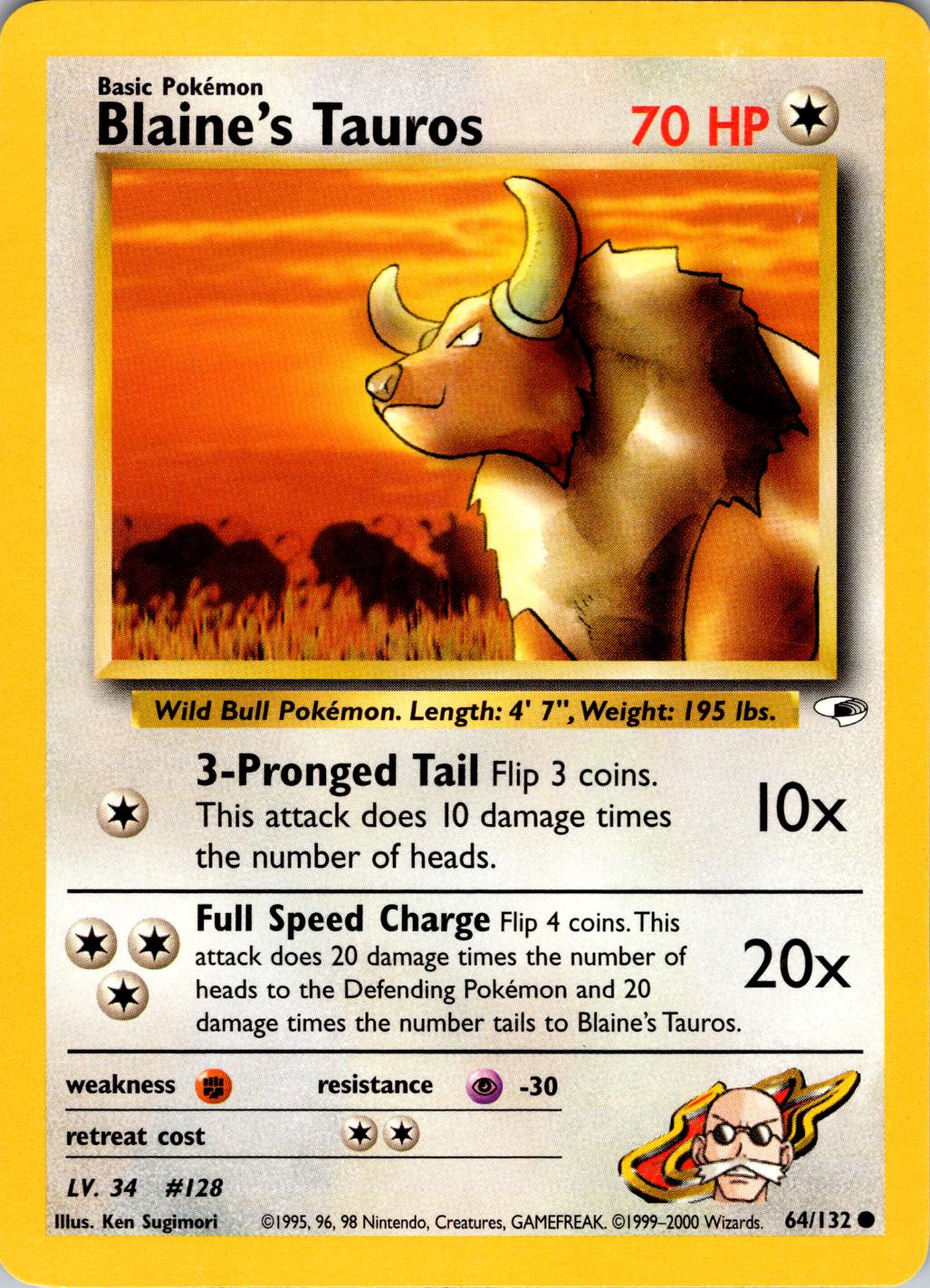 Blaine's Tauros 064/132 - Unlimited Gym Heroes - Common