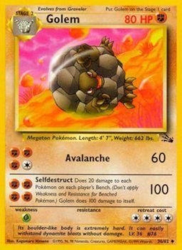 Golem 036/62 - Unlimited Fossil - Uncommon