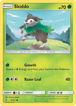 Skiddo 009 - Reverse Holofoil SM Forbidden Light - Common