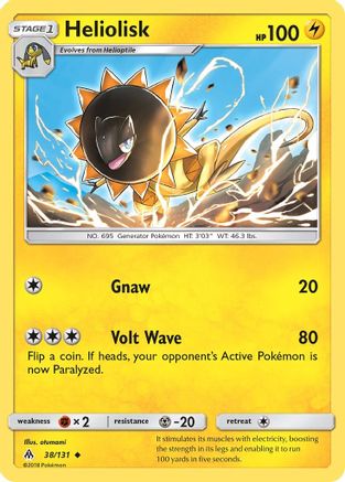 Heliolisk 038 - Reverse Holofoil SM Forbidden Light - Uncommon