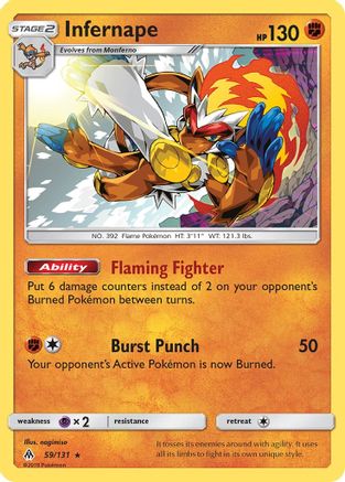 Infernape 059/131 - Reverse Holofoil SM Forbidden Light - Holo Rare