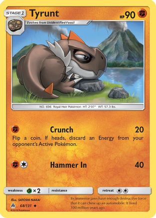 Tyrunt 068/131 - Reverse Holofoil SM Forbidden Light - Uncommon