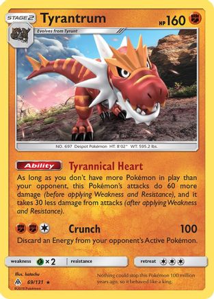 Tyrantrum 069/131 - Reverse Holofoil SM Forbidden Light - Holo Rare