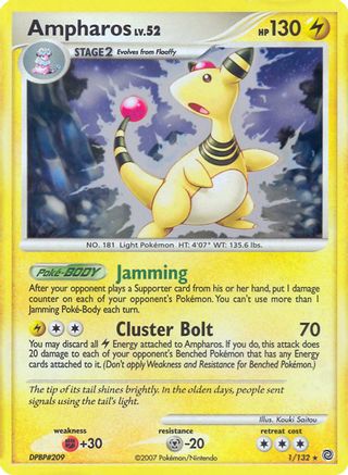 Ampharos (DP Secret Wonders) 001/132 Deck Exclusives - Rare