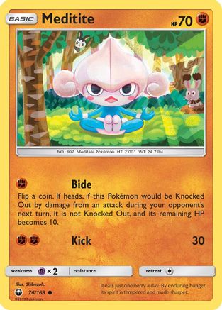 Meditite 076/168 - Reverse Holofoil SM Celestial Storm - Common