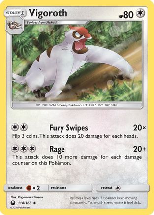 Vigoroth 114 - Reverse Holofoil SM Celestial Storm - Uncommon