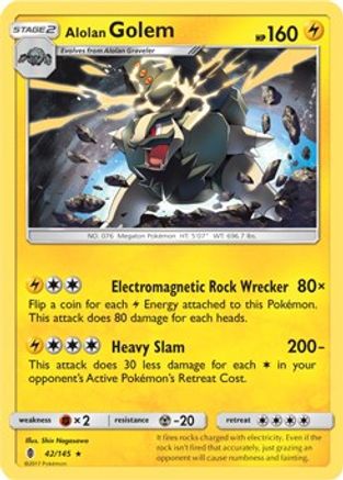 Alolan Golem (Cosmos Holo) 042/145 - Holofoil Blister Exclusives - Promo