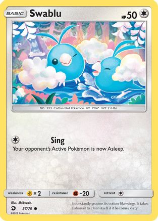 Swablu (57) (57) 057/70 - Reverse Holofoil Dragon Majesty - Common