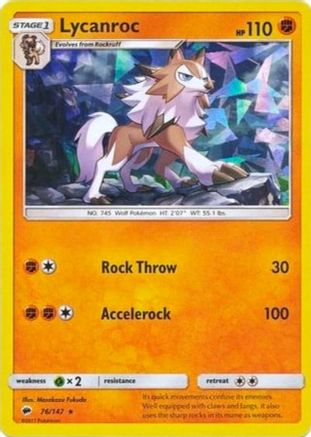 Lycanroc (Cracked Ice Holo) 076/147 - Holofoil Deck Exclusives - Holo Rare
