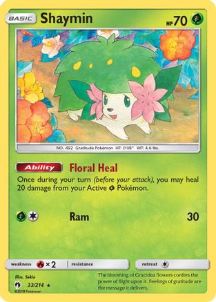 Shaymin 033/214 - Holofoil SM Lost Thunder - Holo Rare