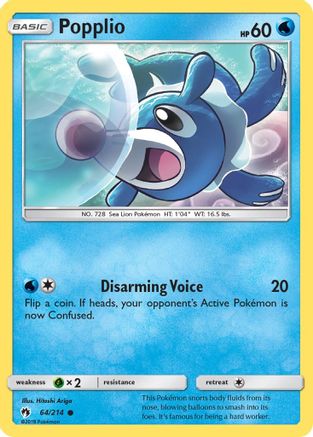 Popplio (64) (64) 064/214 SM Lost Thunder - Common