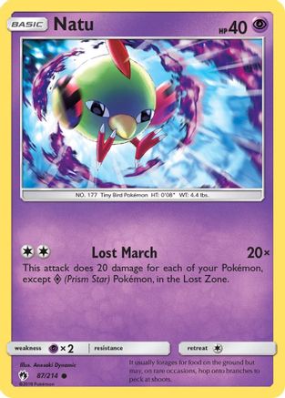 Natu 087/214 - Reverse Holofoil SM Lost Thunder - Common