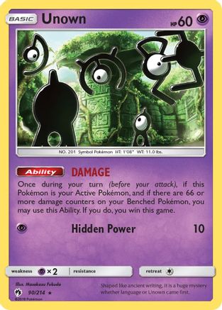Unown (90) (90) 090/214 SM Lost Thunder - Rare