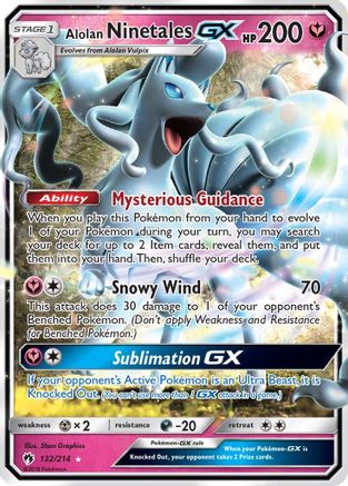 Alolan Ninetales GX 132/214 - Holofoil SM Lost Thunder - Ultra Rare