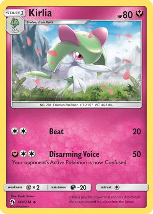 Kirlia 140/214 - Reverse Holofoil SM Lost Thunder - Uncommon