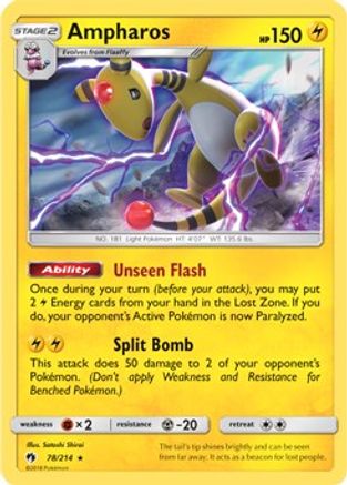 Ampharos (SM Lost Thunder) 078/214 Deck Exclusives - Rare