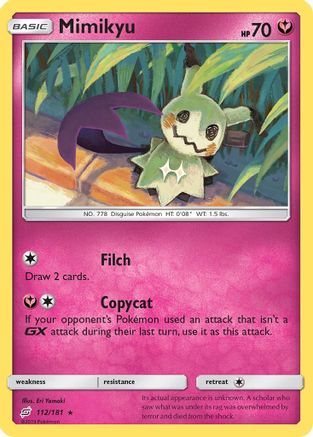 Mimikyu 112/181 - Reverse Holofoil SM Team Up - Rare
