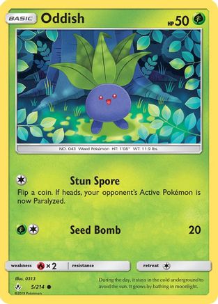 Oddish (5) (5) 005/214 SM Unbroken Bonds - Common