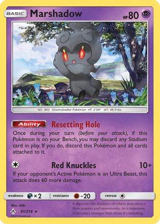 Marshadow 081/214 - Reverse Holofoil SM Unbroken Bonds - Holo Rare
