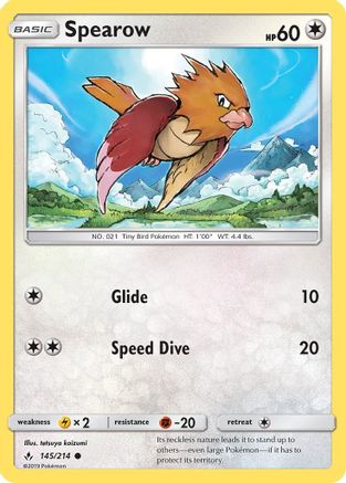 Spearow 145/214 SM Unbroken Bonds - Common