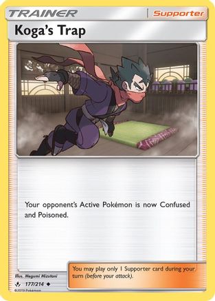 Koga's Trap 177/214 - Reverse Holofoil SM Unbroken Bonds - Uncommon