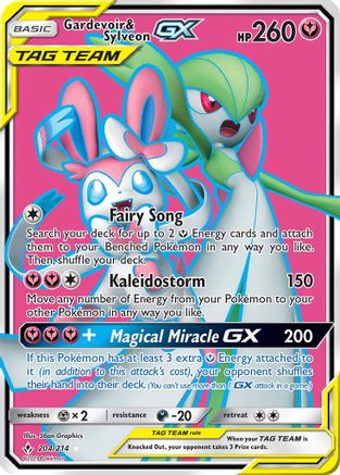 Gardevoir & Sylveon GX (204) (Full Art) (204) 204/214 - Holofoil SM Unbroken Bonds - Ultra Rare