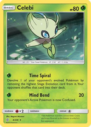 Celebi 004/236 - Reverse Holofoil SM Unified Minds - Holo Rare