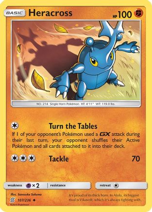Heracross 107/236 - Reverse Holofoil SM Unified Minds - Uncommon