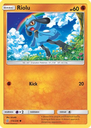 Riolu (115) (115) 115/236 - Reverse Holofoil SM Unified Minds - Common