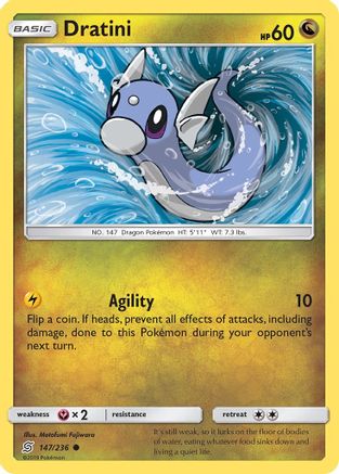 Dratini (147) (147) 147/236 - Reverse Holofoil SM Unified Minds - Common