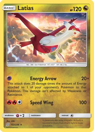 Latias 153/236 - Reverse Holofoil SM Unified Minds - Rare